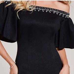 Black Off The Shoulder Cocktail Dress 10 NWOT